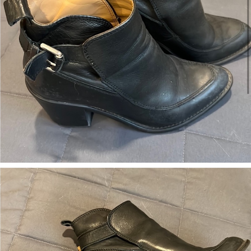 Black Leather Ankle Boots